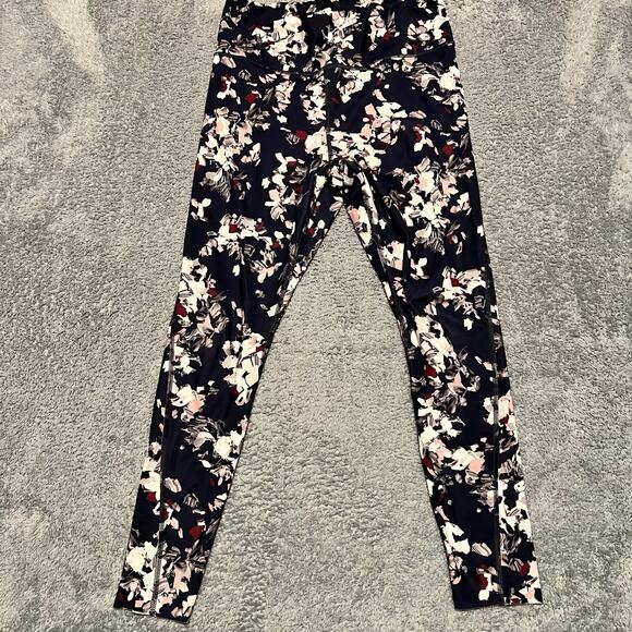 Athleta Leggings Womens Medium Challenge Bloom Midnight Madness Navy Blue - Picture 1 of 10
